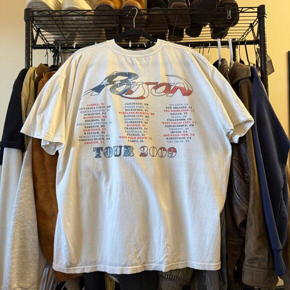 Poison 2009 tour shirt XL white - Picture 2 of 5